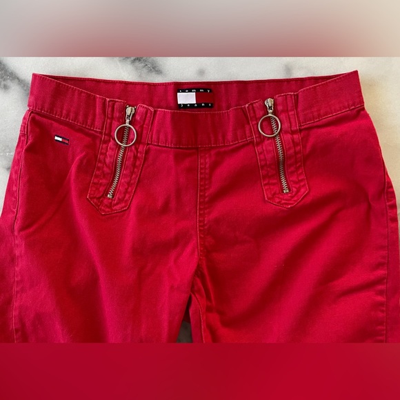 ⚡️Vintage⚡️ Early 2000’s Red Tommy Hilfiger Jeans Capris - Picture 2 of 11